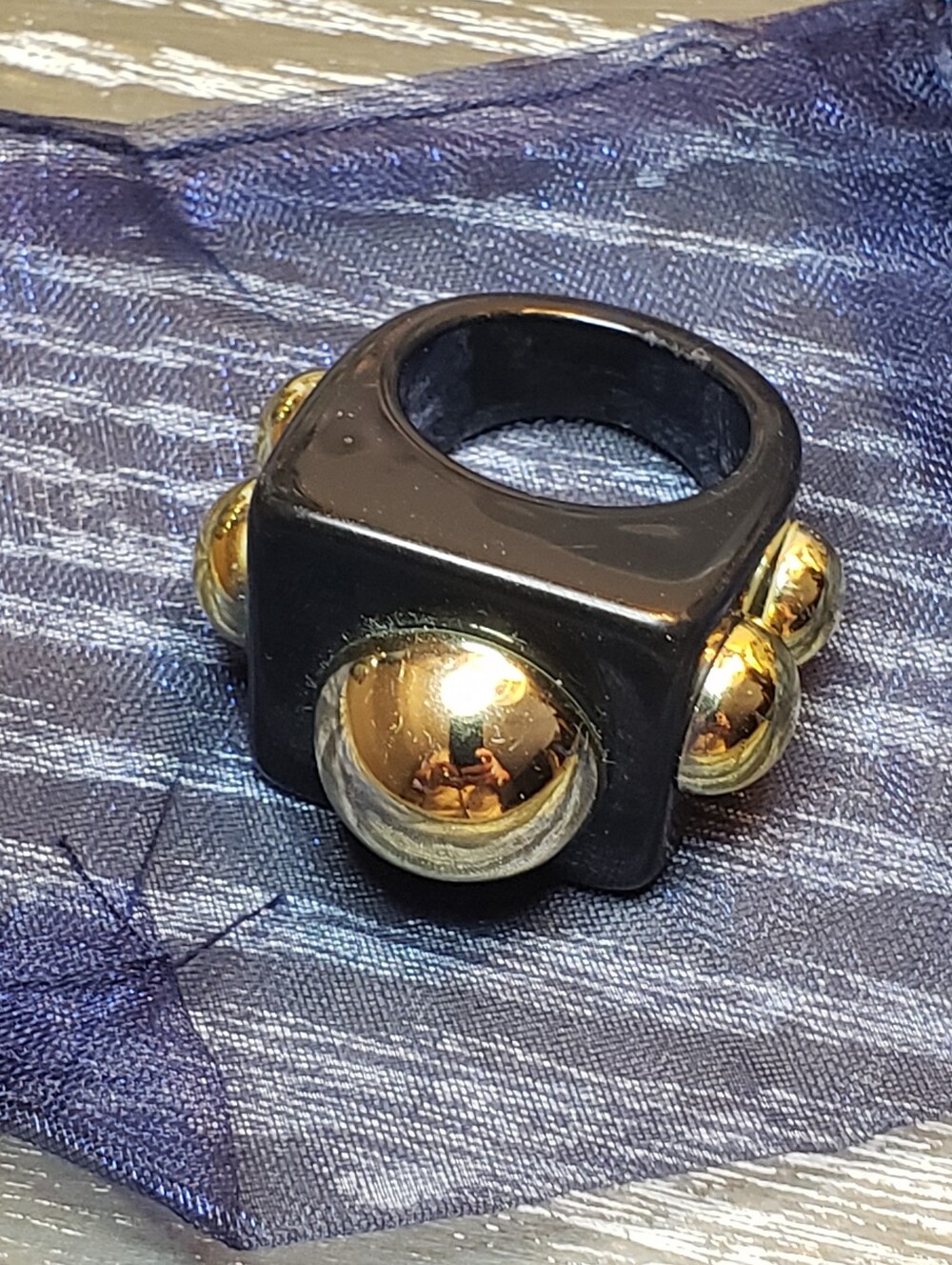 Black And Gold Statement Ring